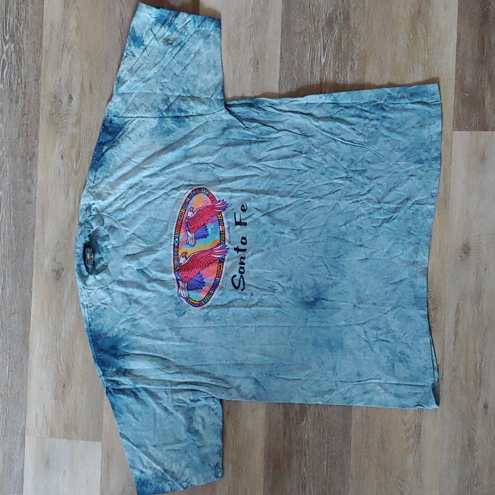 Vintage Robert Allan Sportswear Santa Fe Graphic T-Shirt Blue Size XL